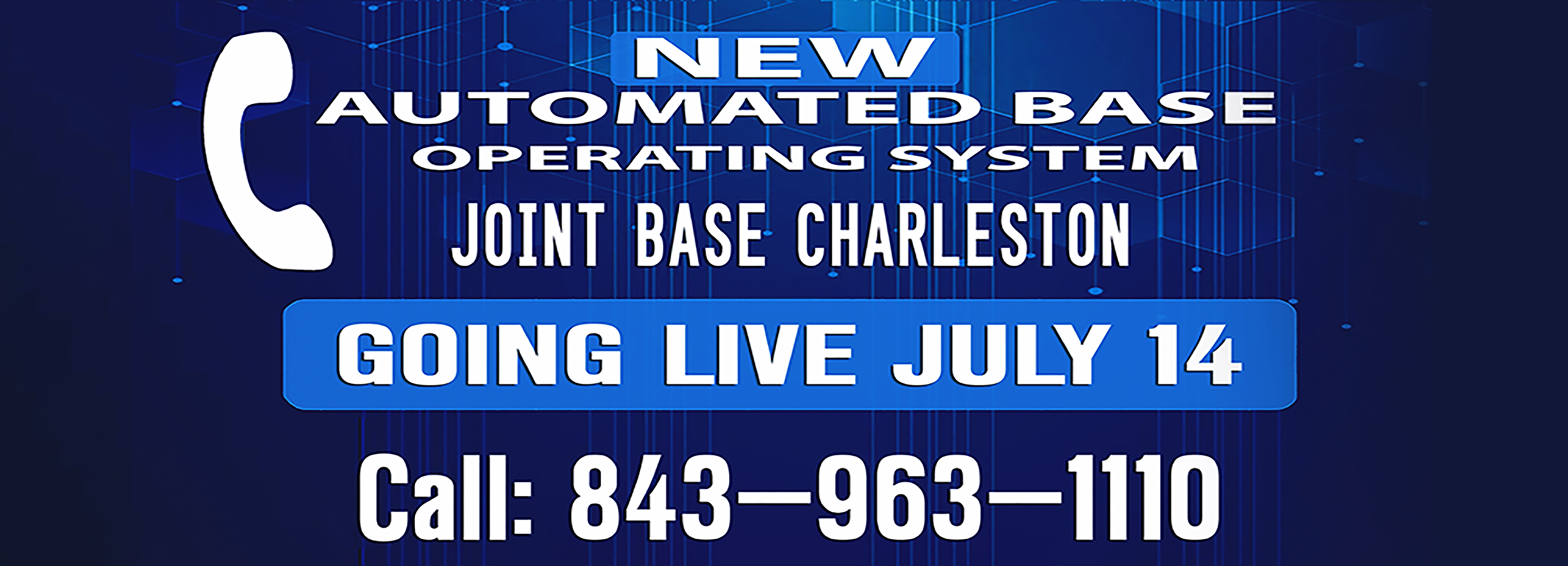 A graphic about Joint Base Charleston's new automated base operating system.